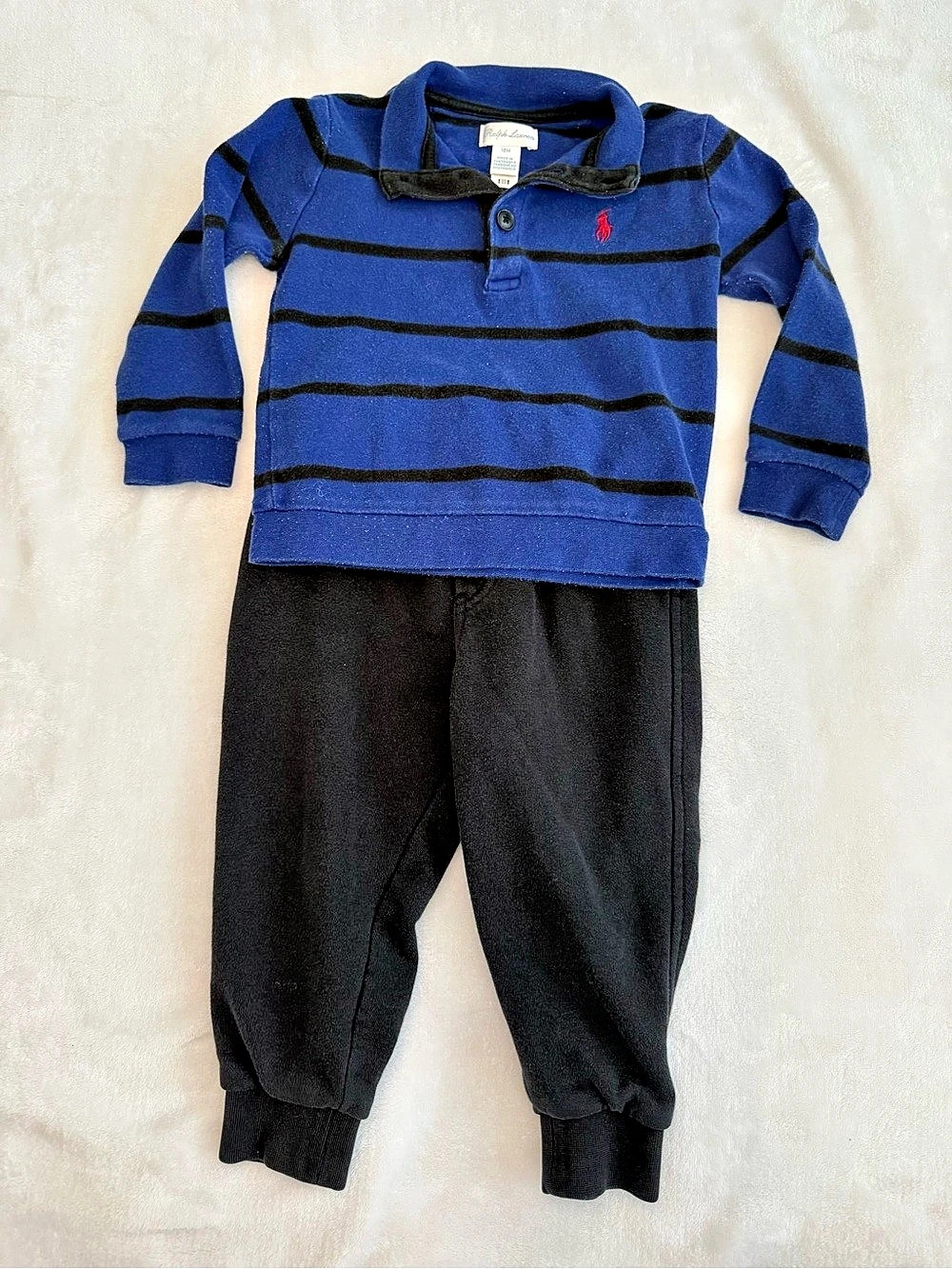 Ralph Lauren Baby 18M Striped Polo Jogger Set